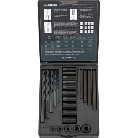 905/25 - Zestaw narzędzi do wykręcania urwanych śrub, M5 - M16, 3/16" - 5/8" (25 szt.)