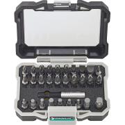1208 - Zestaw bitów do śrub płaskich, Phillips, Torx, Torq-set i Hex + uchwyt (30 szt.)