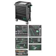 93/157QR - Zestaw 157 narzędzi, 6 modułów, w wózku narzędziowym TTS93