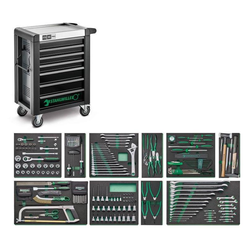 95/250QR - Zestaw 250 narzędzi, 10 modułów, w wózku narzędziowym 95/7 A PRO