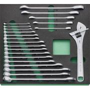 TCS 4 821/22 - Moduł kluczy oczkowo-płaskich i oczkowo-płaskich grzechotkowych, 6 - 24 mm (22 szt.), wkładka piankowa