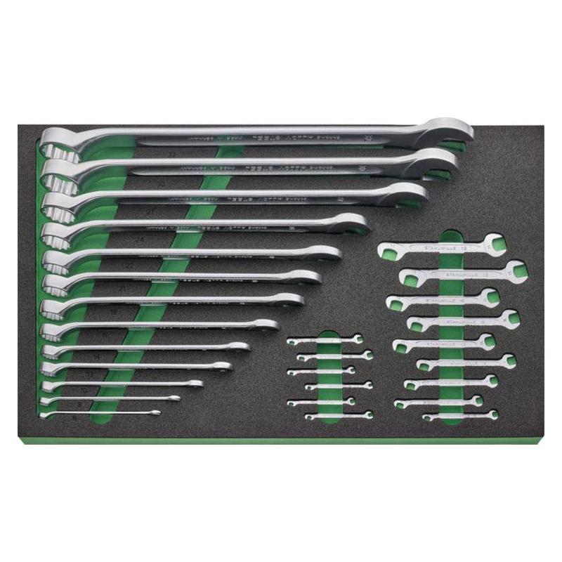 TCS 9 821/28 - Moduł kluczy oczkowo-płaskich i płaskich, 3,2 - 32 mm (28 szt.), wkładka piankowa