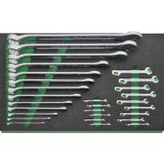 TCS 9 821/28 - Moduł kluczy oczkowo-płaskich i płaskich, 3,2 - 32 mm (28 szt.), wkładka piankowa