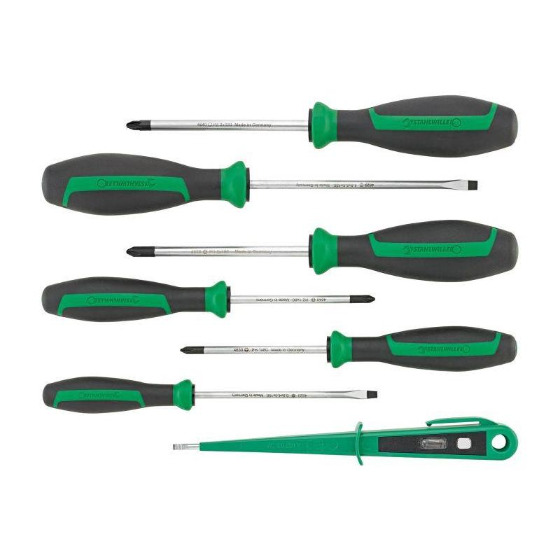 4698 - Zestaw 7 wkrętaków DRALL+ do śrub z rowkiem, Phillips i Pozidriv, 4 - 5,5 mm, PH1 - PH2, PZ1 - PZ2 4698 - Zestaw 7 wkrętaków DRALL+ do śrub z rowkiem, Phillips i Pozidriv, 4 - 5,5 mm, PH1 - PH2, PZ1 - PZ2