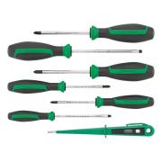 4698 - Zestaw 7 wkrętaków DRALL+ do śrub z rowkiem, Phillips i Pozidriv, 4 - 5,5 mm, PH1 - PH2, PZ1 - PZ2