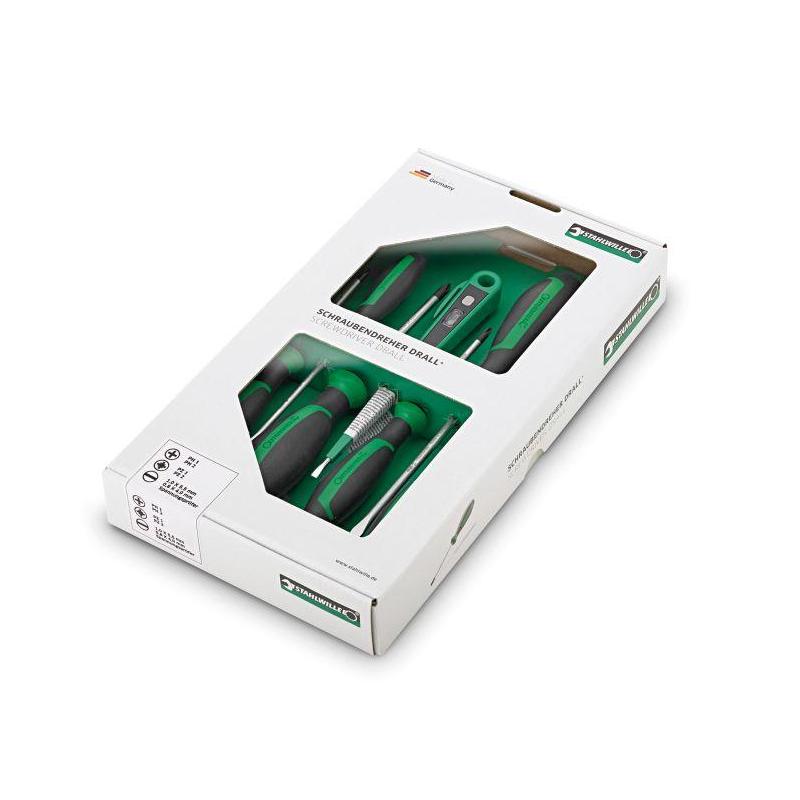 4698 - Zestaw 7 wkrętaków DRALL+ do śrub z rowkiem, Phillips i Pozidriv, 4 - 5,5 mm, PH1 - PH2, PZ1 - PZ2 4698 - Zestaw 7 wkrętaków DRALL+ do śrub z rowkiem, Phillips i Pozidriv, 4 - 5,5 mm, PH1 - PH2, PZ1 - PZ2