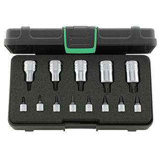 54TX/44KTX/13 - Zestaw nasadek 1/2" i 1/4" trzpieniowych Torx, T8 - T60 (13 szt.)