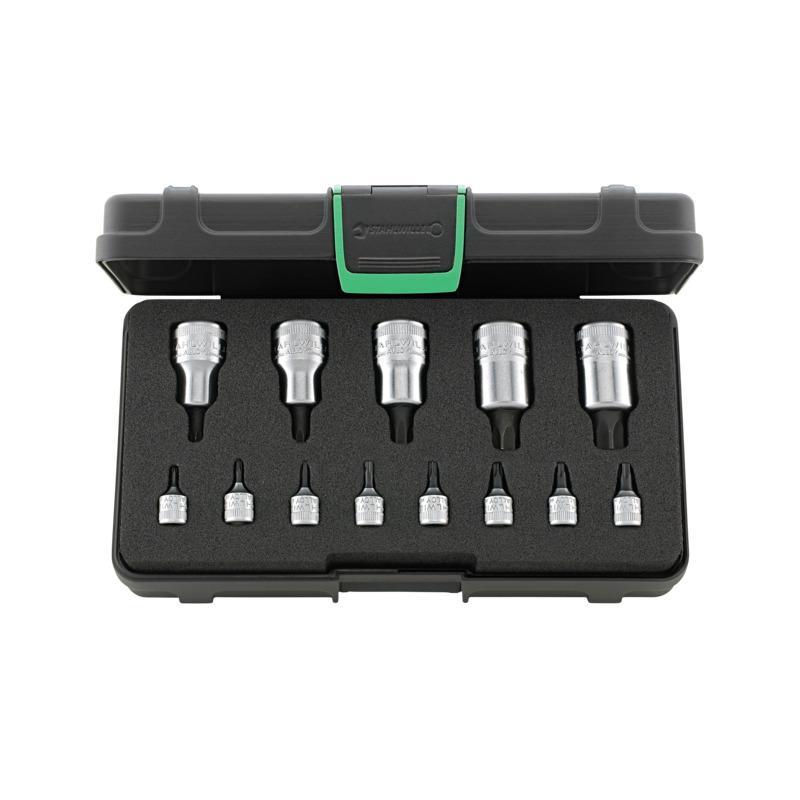 54TX/44KTX/13 - Zestaw nasadek 1/2" i 1/4" trzpieniowych Torx, T8 - T60 (13 szt.) 54TX/44KTX/13 - Zestaw nasadek 1/2" i 1/4" trzpieniowych Torx, T8 - T60 (13 szt.)