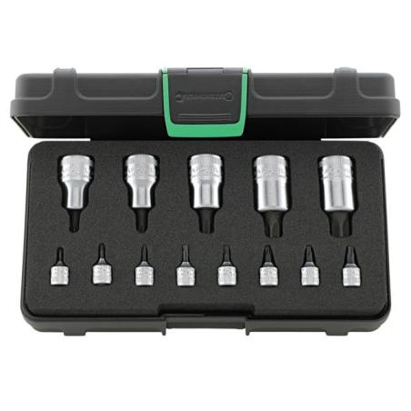 54TX/44KTX/13 - Zestaw nasadek 1/2" i 1/4" trzpieniowych Torx, T8 - T60 (13 szt.) 54TX/44KTX/13 - Zestaw nasadek 1/2" i 1/4" trzpieniowych Torx, T8 - T60 (13 szt.)