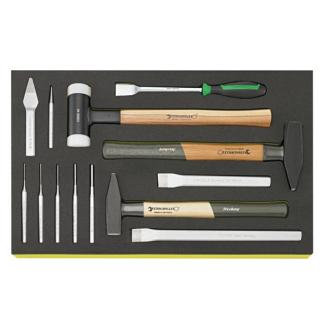 TCS 102-108/10959/10961/12718/13 - Moduł narzędzi ślusarskich (13 szt.), wkładka piankowa