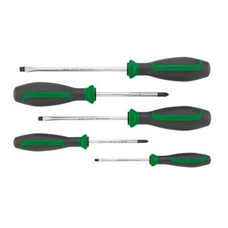 4686 - Zestaw 5 wkrętaków DRALL+ do śrub z rowkiem i Pozidriv, 3,5 - 6,5 mm, PZ1 - PZ2, 96469114