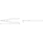 6543 4 100 - Szczypce do pierścieni osadczych wewnętrznych, proste, szczęki chromowane, 8 - 13 mm