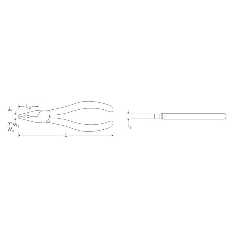 6700 3 160 - Szczypce uniwersalne, szczęki polerowane, 160 mm
