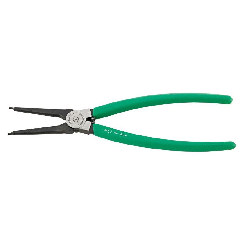 6545 6 100 - Szczypce do pierścieni osadczych zewnętrznych, proste, szczęki polerowane, 3 - 10 mm