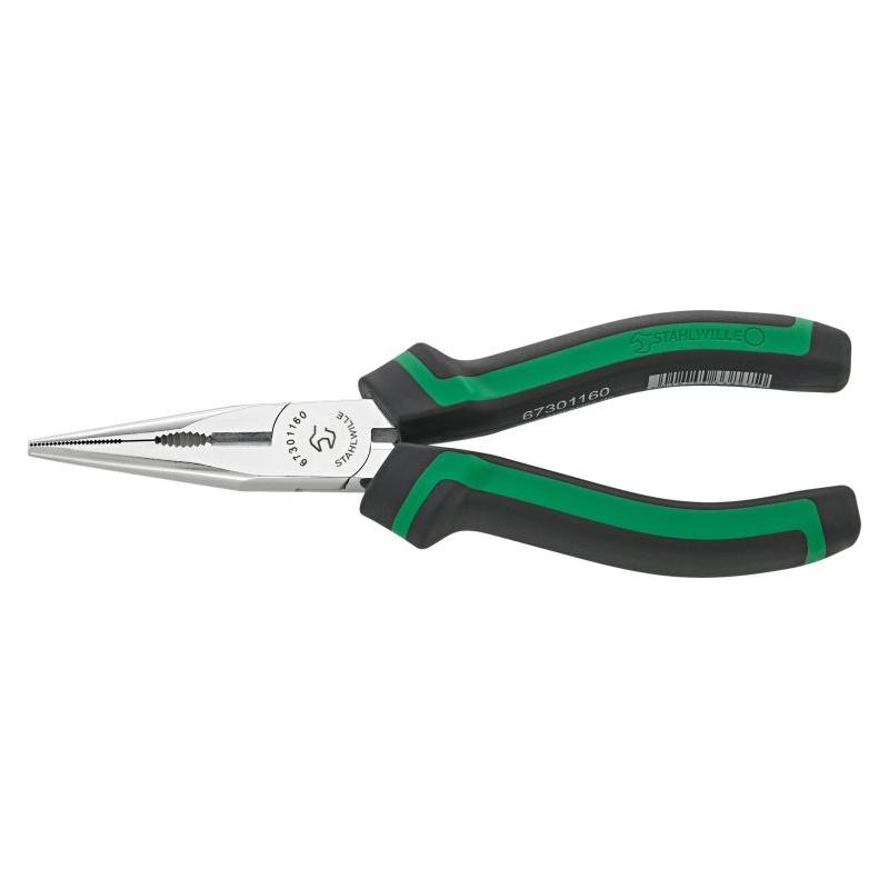 6730 1 160 - Szczypce półokrągłe, z ostrzem tnącym, proste, szczęki chromowane, 160 mm