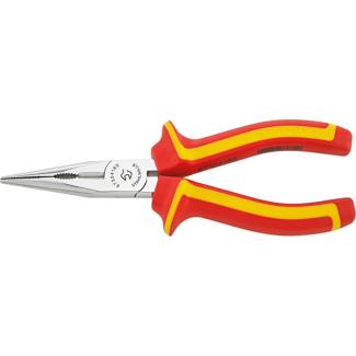 6730 4 160 VDE - Szczypce półokrągłe izolowane VDE, z ostrzem tnącym, proste, szczęki chromowane, 160 mm