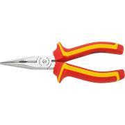 6730 4 160 VDE - Szczypce półokrągłe izolowane VDE, z ostrzem tnącym, proste, szczęki chromowane, 160 mm