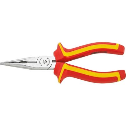 6730 4 160 VDE - Szczypce półokrągłe izolowane VDE, z ostrzem tnącym, proste, szczęki chromowane, 160 mm