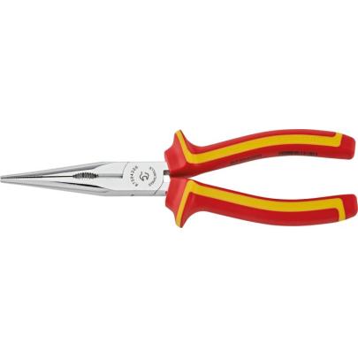 6730 4 200 VDE - Szczypce półokrągłe izolowane VDE, z ostrzem tnącym, proste, szczęki chromowane, 200 mm