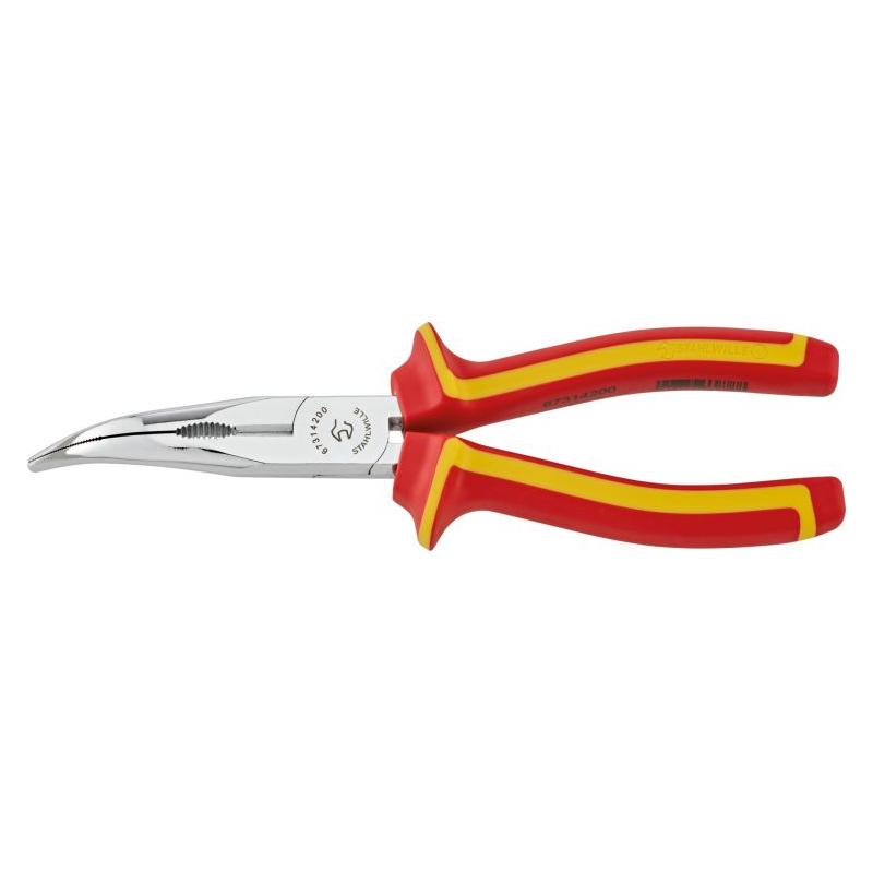 6731 4 200 VDE - Szczypce półokrągłe izolowane VDE, z ostrzem tnącym, odgięte 45°, szczęki chromowane, 200 mm