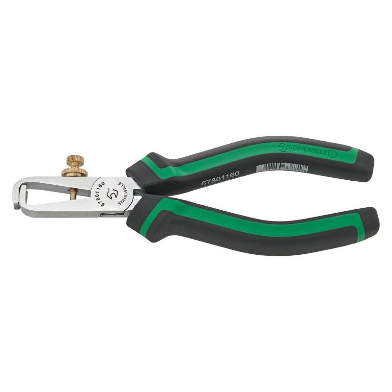 6780 1 160 - Szczypce do zdejmowania izolacji, ze śrubą regulacyjną, szczęki chromowane, 160 mm