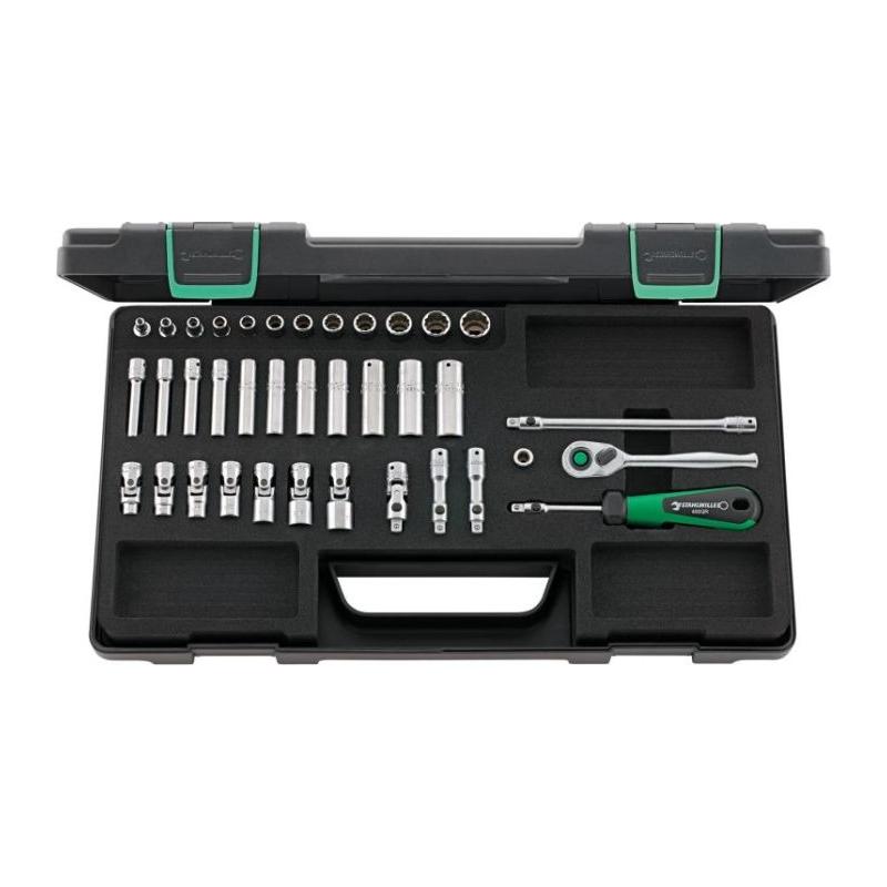 40aD/30/7QR SG - Zestaw nasadek 1/4" 12-kątnych, 5/32" - 9/16", z grzechotką i akcesoriami QR (37 szt.), 96015205