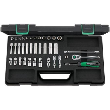 40aD/30/7QR SG - Zestaw nasadek 1/4" 12-kątnych, 5/32" - 9/16", z grzechotką i akcesoriami QR (37 szt.), 96015205