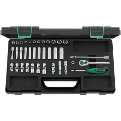 40aD/30/7QR SG - Zestaw nasadek 1/4" 12-kątnych, 5/32" - 9/16", z grzechotką i akcesoriami QR (37 szt.), 96015205