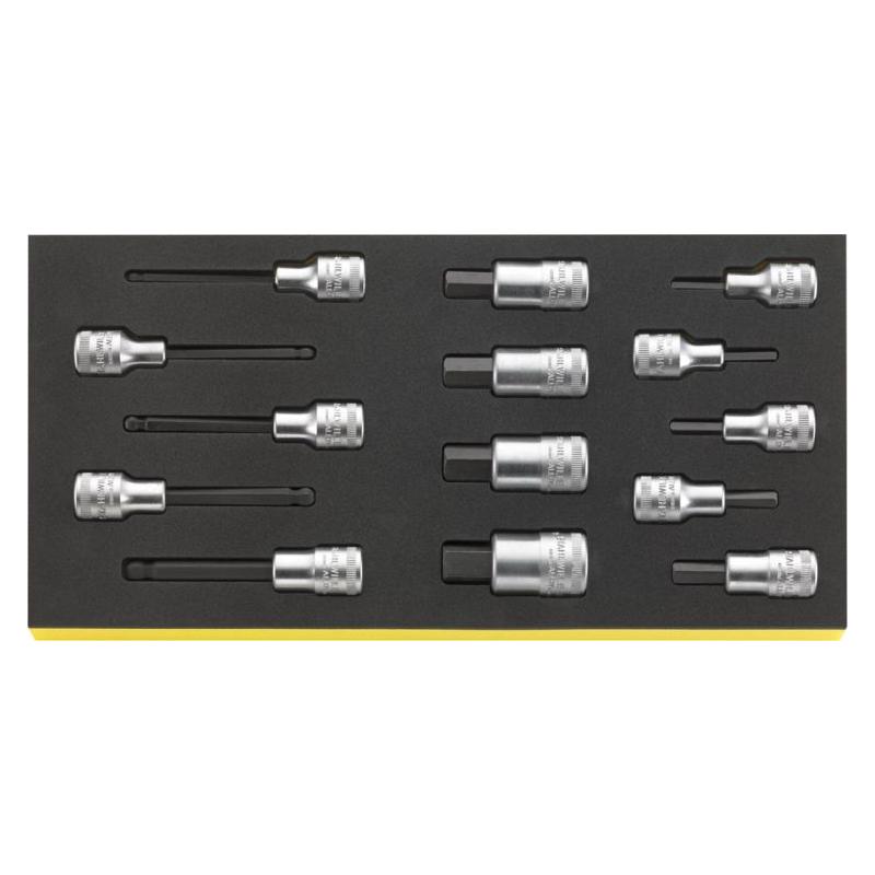 TCS 54/54KK/14 - Moduł nasadek trzpieniowych 1/2", 4 - 19 mm (14 szt.), wkładka piankowa, 96830877