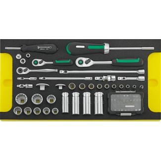 TCS 13214A/1 WT/LM 1 - Moduł nasadek i akcesoriów QR 1/4" i  3/8" do skrzyni 13217 (68 szt.), wkładka piankowa, 96831106