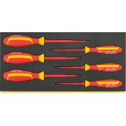 TCS 4661/4671 VDE - Moduł wkrętaków izolowanych VDE do śrub z rowkiem, Phillips i Pozidriv (6 szt.), wkładka piankowa, 96838814