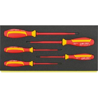 TCS 4676/5 VDE - Moduł wkrętaków izolowanych VDE do śrub TORX®, T10 - T30 (5 szt.), wkładka piankowa, 96838815