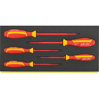 TCS 4676/5 VDE - Moduł wkrętaków izolowanych VDE do śrub TORX®, T10 - T30 (5 szt.), wkładka piankowa, 96838815