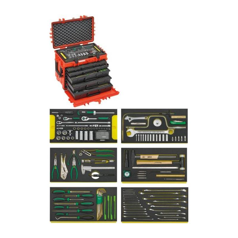 13214/1 WT/LR - Zestaw 163 narzędzi do przeglądów samolotów, 6 modułów, w skrzyni 13217, 98814930