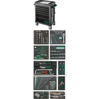 93/250QR - Zestaw 250 narzędzi, 10 modułów, w wózku narzędziowym 93/6 A, 98830180