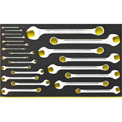 TCS SORT13214M WW 13ER - Flat-ring wrench set for aircraft maintenance, 3.2 - 30 mm (24 pcs.), foam insert, 96832208